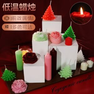 Low-Temperature Massage Candle in Rose Flower Design for Couples Foreplay and Atmosphere