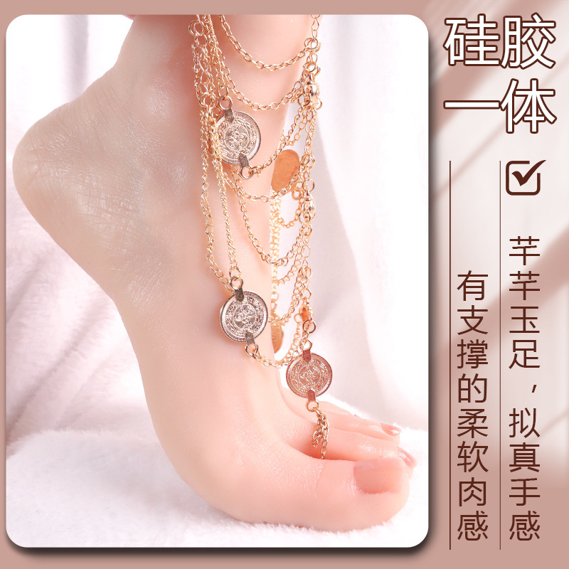 Jiuai Silicone Adult Doll Foot Model, Realistic Jade Foot Replica for Men, Manual Use - Image 3