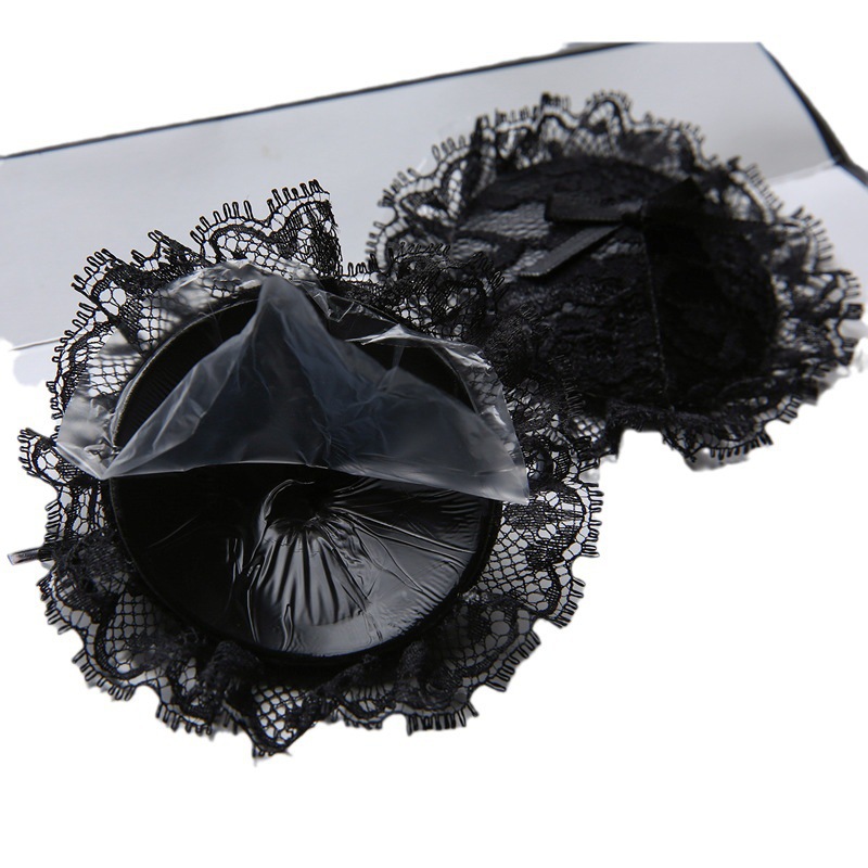 Lace Headgear Lingerie Set with Breast Stickers, Silk Stockings and Blindfold - Image 5