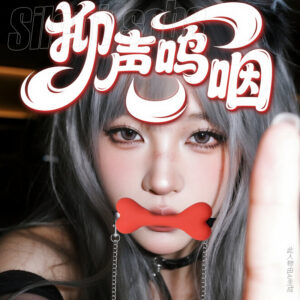 Silicone Bone Gag with Nipple Clamps and Handcuffs for Couples