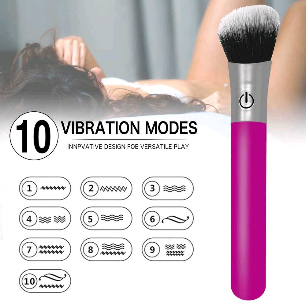 Vibrating Makeup Brush Massager, Discreet Wireless Design, Button Control, PLA Body, 18 cm - Image 3
