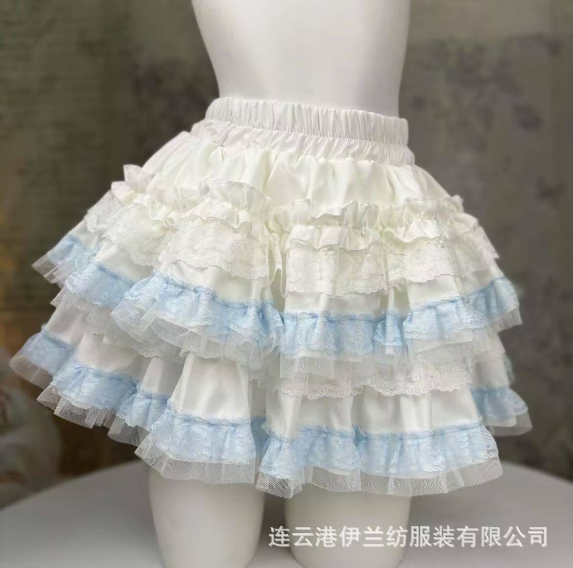 Sweet White Lace Puff Cake Half Skirt, High-Waist Slimming Cosplay Ballet Style - Image 4