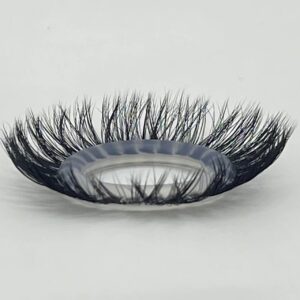 Silicone Sheep-Eye Penis Ring with Horse-Hair Texture, 2.0 cm Dual-Row Black