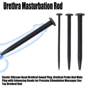 Silicone Threaded Urethral Plug Rod, Adult Penis Sound Training, Large Size