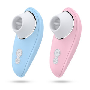 Woodpecker Tongue-Licking Wearable Egg Vibrator, Rechargeable Pink Fruit-Blue TPE