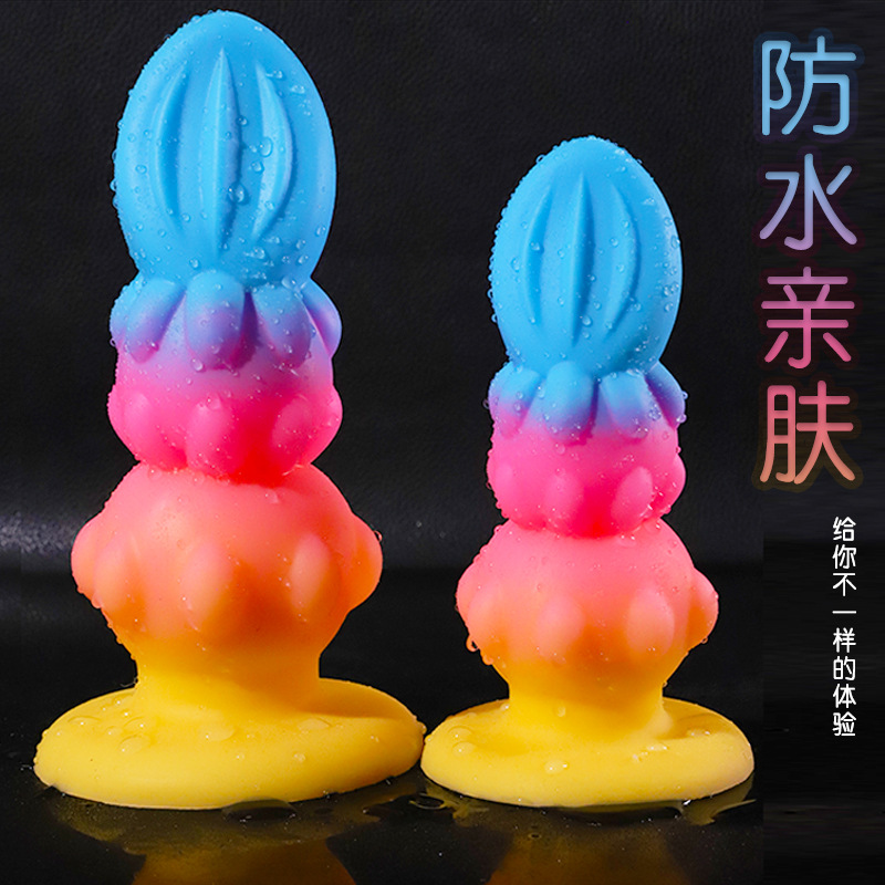 Gourd Flower Silicone Anal Plug, Colorful Mini Special-Shaped Adult Toy - Image 2