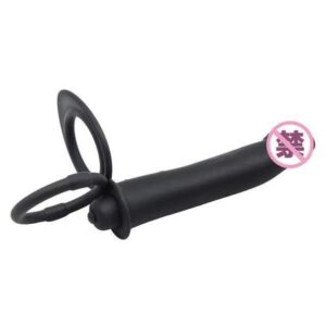 Dual-Ring Silicone Wearable Anal Plug with Remote-Controlled Vibrating Lock Ring