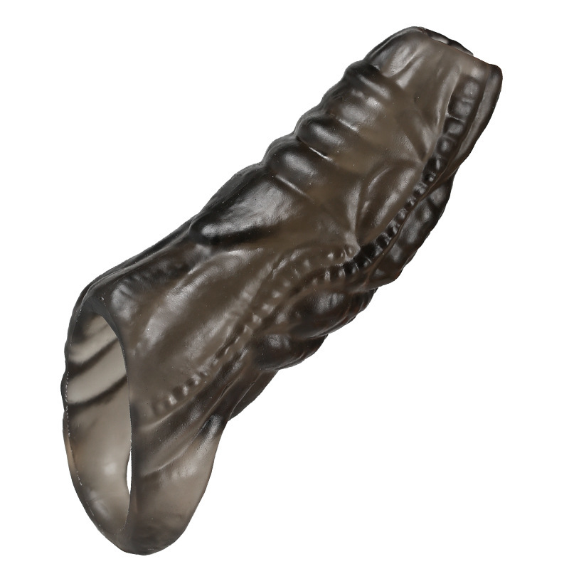 Wolf-Tooth Textured Sleeve Condom, Soft Silicone Delay Locking Design, Western Cowboy Clear Variant - Image 5