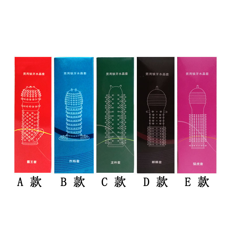 Wolf-Tooth Crystal Textured Condom Cover Sleeve, Soft Transparent TPE, Adult Couple Use - Image 5