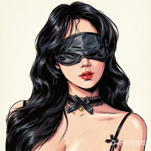 Light-Blocking Eye Mask with Matching Collar, Bondage & Restraint Accessory Set