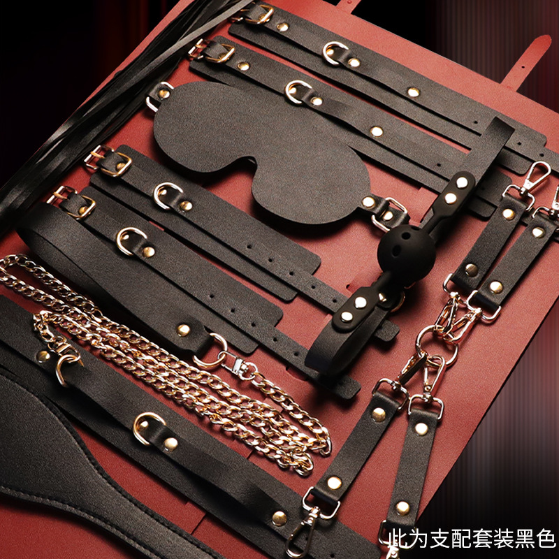 PU & Metal Bondage Set with Hand and Foot Cuffs, Nipple Clamps, and Soft Leather Storage Bag - Image 4