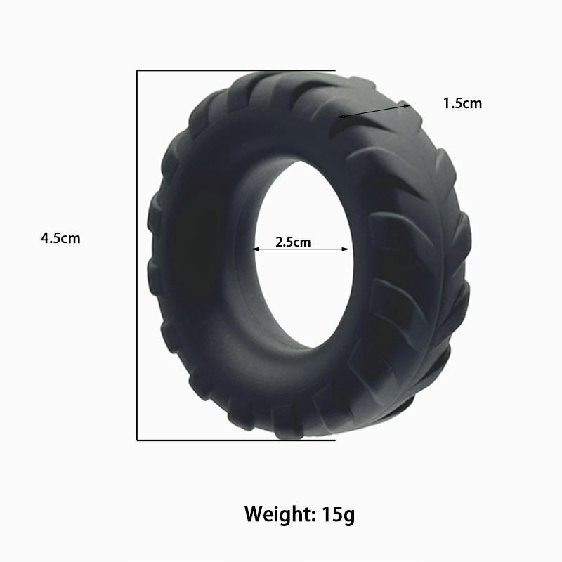 Men's Liquid Silicone Bead Lock Delay Ring, Manual Control, Black - Image 3