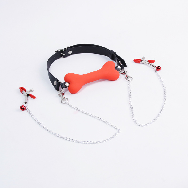 Adult Bondage Kit with Metal Nipple Clamps, Handcuffs and Mouth Plug - Image 5