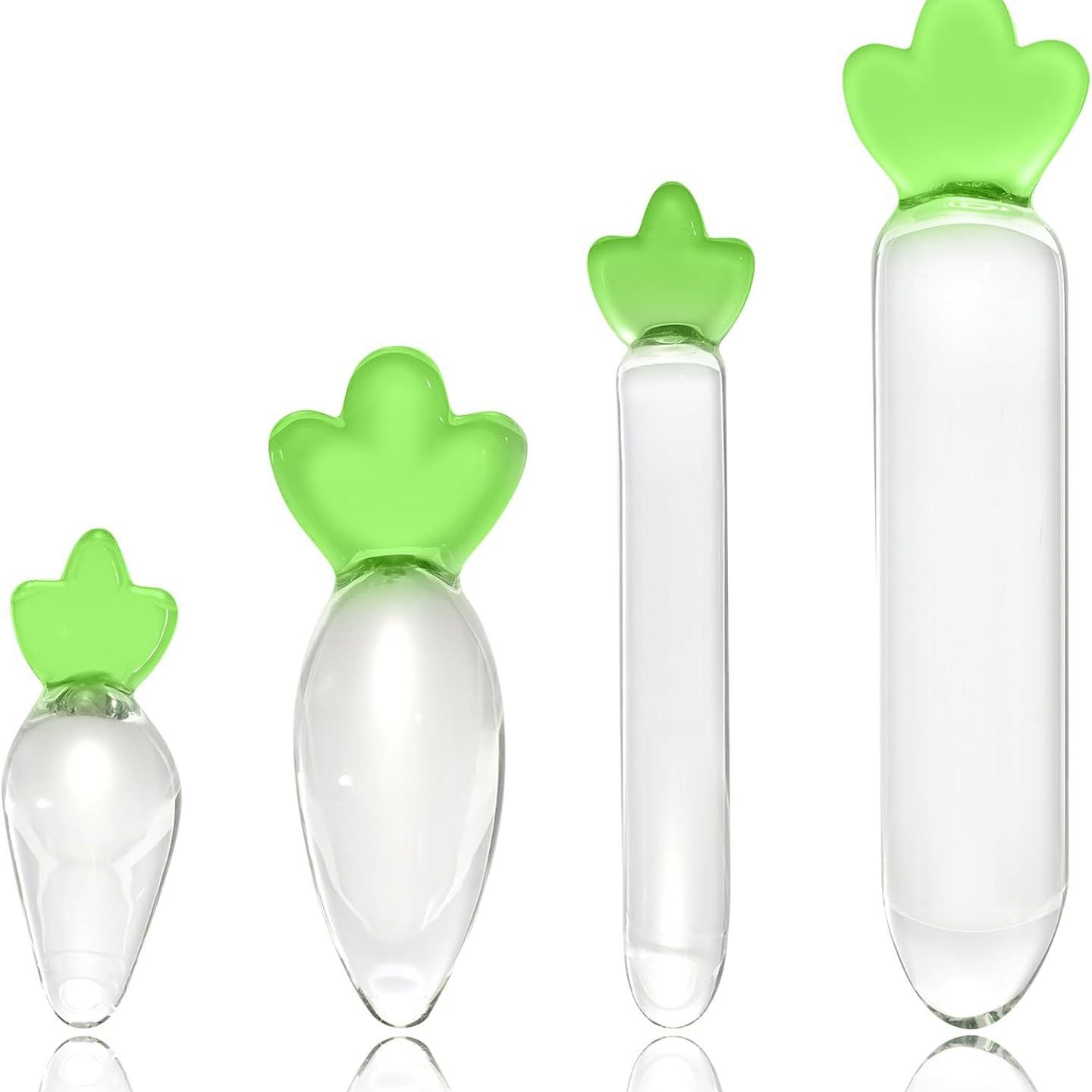 Crystal Glass Vegetable-Shaped Dildo, 16 cm Transparent Realistic Adult Toy - Image 5