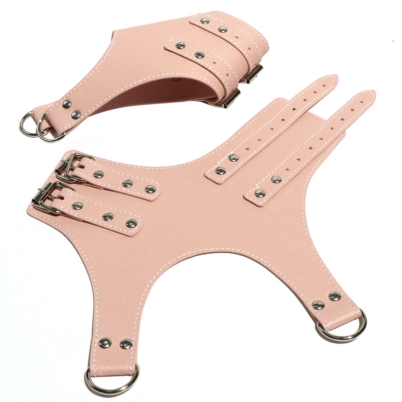 Jiuai Adult Bed Restraint Straps with Metal Handcuffs, Red Bondage Set - Image 4