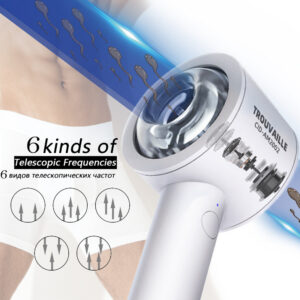 Smart Retractable Electric Masturbation Cup with Button Control, Silicone Sleeve, White
