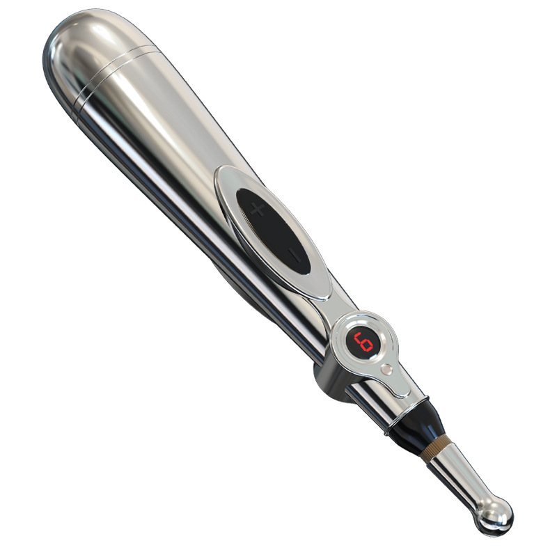 Jiuai Electric Massage Vibrator Gun, Variable Frequency, Battery-Powered, Metal Finish - Image 5