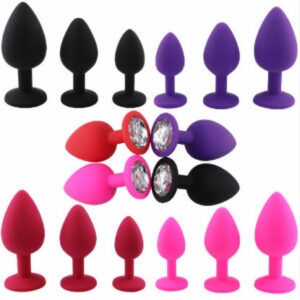 Silicone Anal Plug, Small Round Purple Unisex Rear Tease Toy