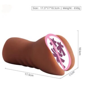 Dual-Channel TPE Masturbation Cup for Men, 650g Skin-Tone Anal Vaginal Textured Sleeve