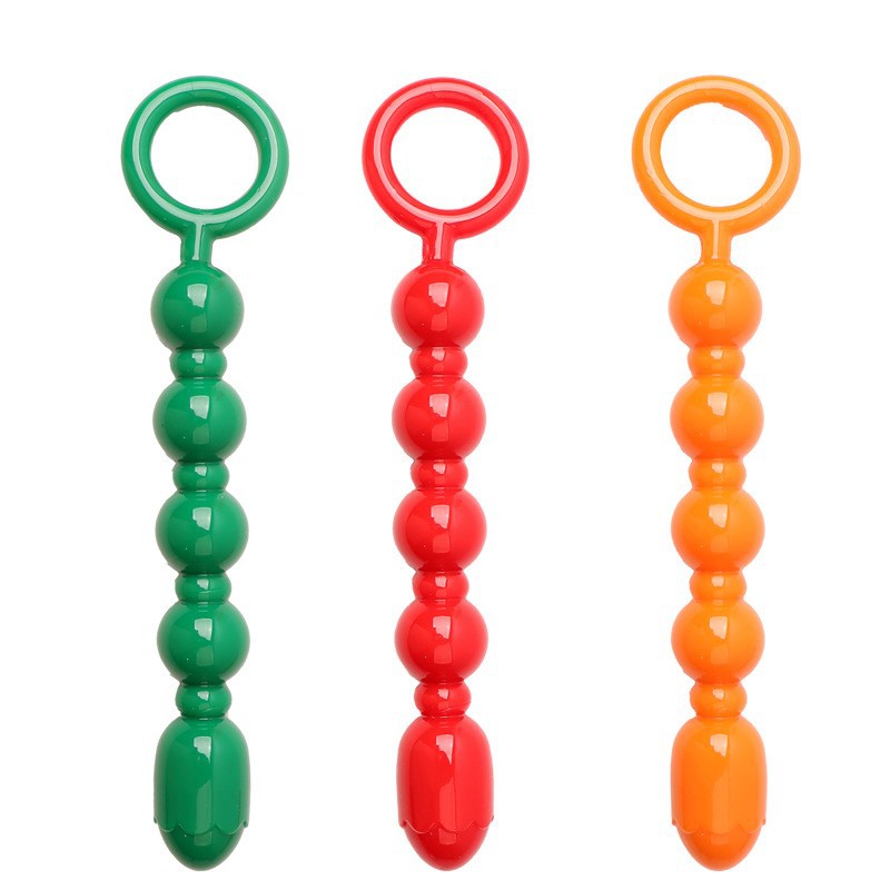 Lotus Flower Anal Beads, TPE Training Toy, Colorful Orange, Boxed - Image 5