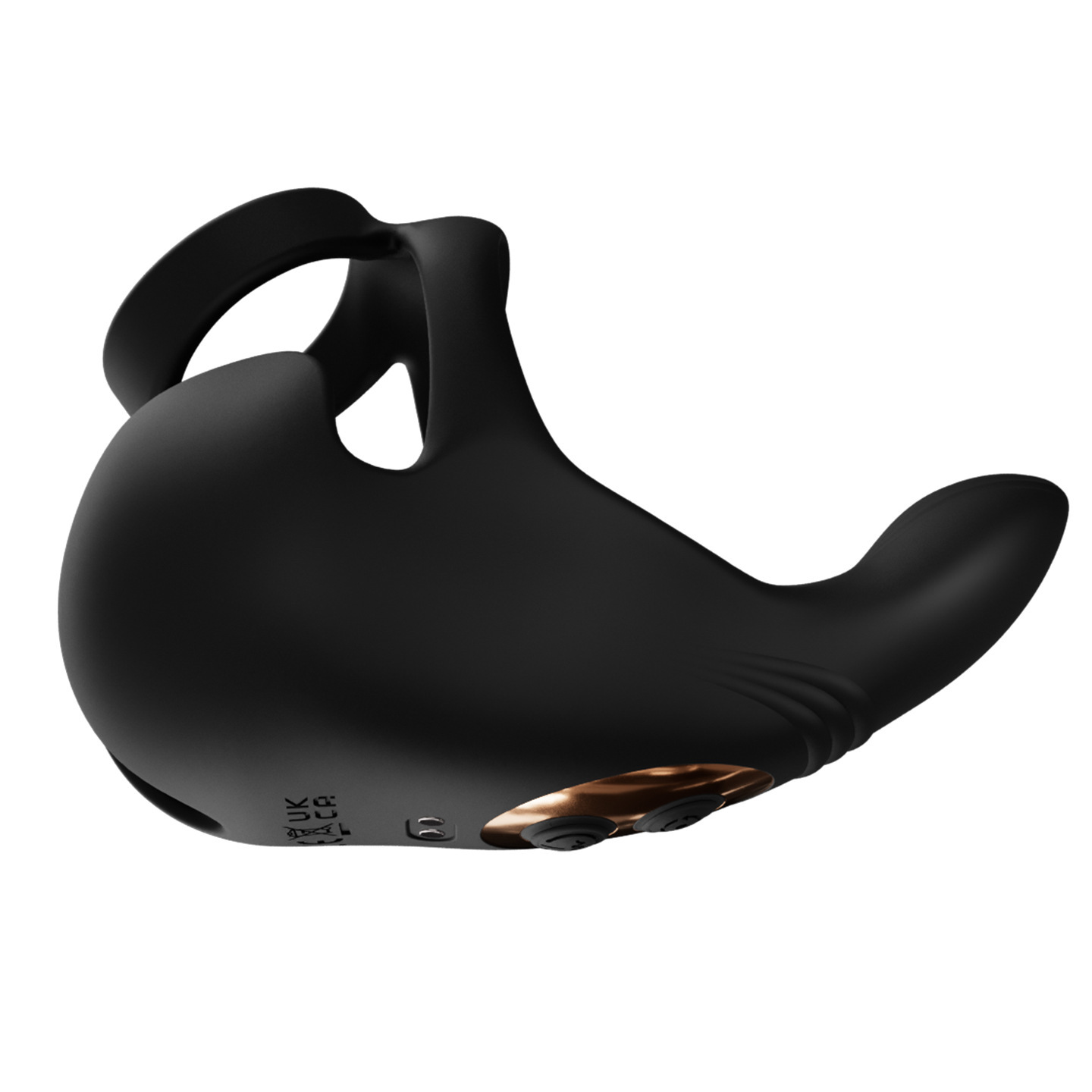 App-Controlled Vibrating Cock Ring with Remote Scrotum Restraint, Silicone - Image 5