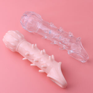 Triple-Set Textured Sleeve Kit with Crystal Spikes, TPE, Manual Control