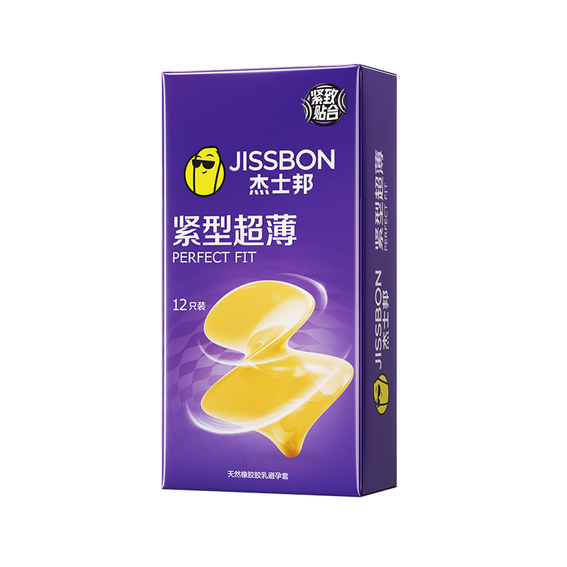 Jiesbon Tight Fit Ultra-Thin Condoms, 12-Pack, Natural Latex, Medium - Image 4