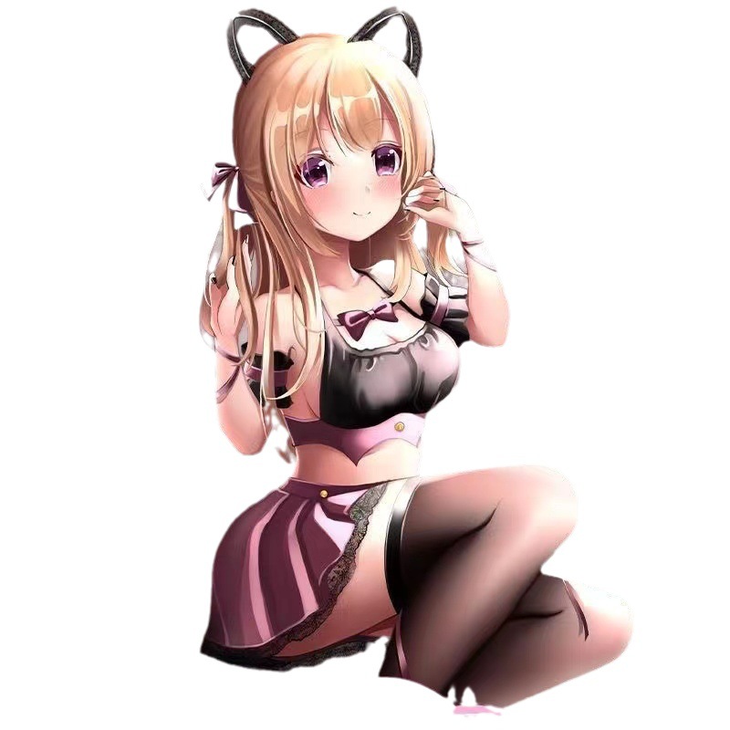 JK Campus Uniform Costume Set with Butterfly Socks and Cat Ear Headband - Image 5