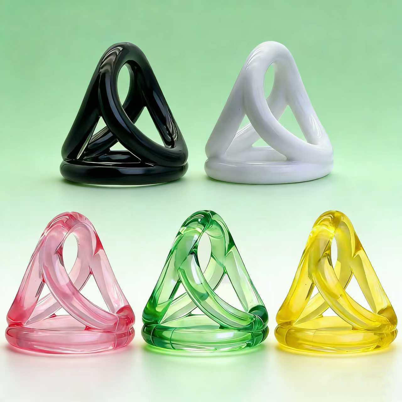 Triple-Ring Delay Cock Ring for Couples, TPE Scrotal Restraint Ring, Removable Dual-Color Design - Image 5