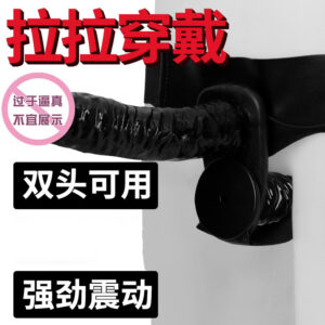 Wearable Silicone Dildo Underwear with Remote Control Vibrator, Black