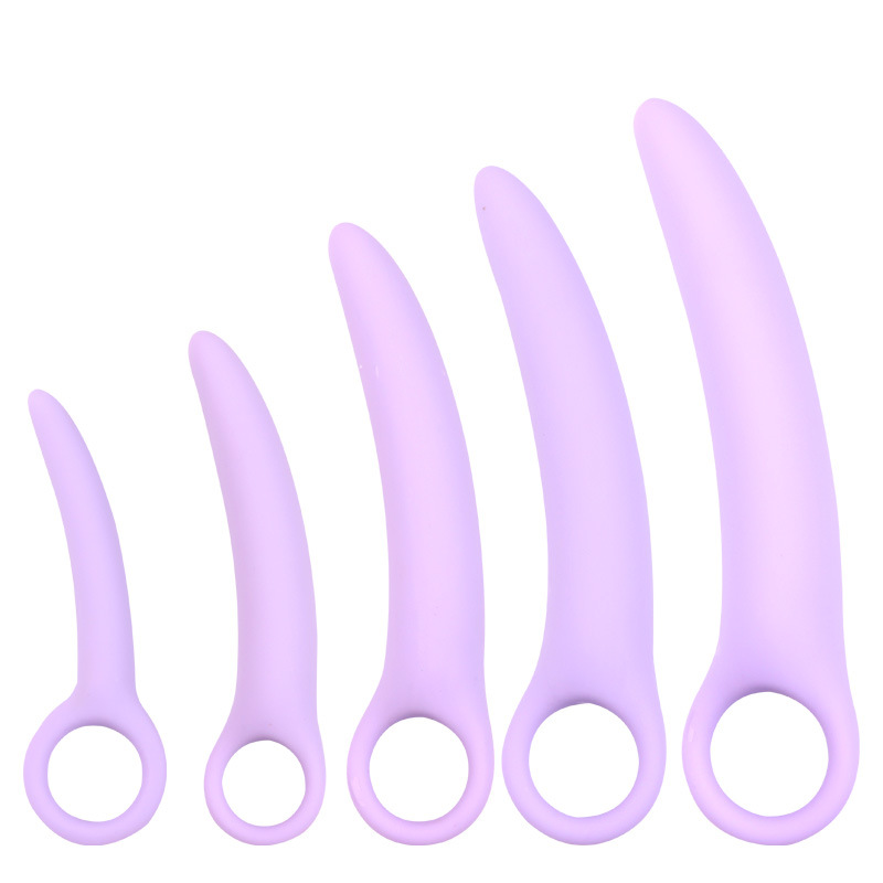 Crescent-Shaped Silicone Anal Plug, Pink Manual Training Toy - Image 4