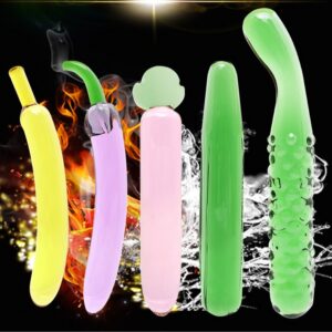 Jiuai Transparent Crystal Glass Dildo Massage Stick, Smooth Non-porous Design