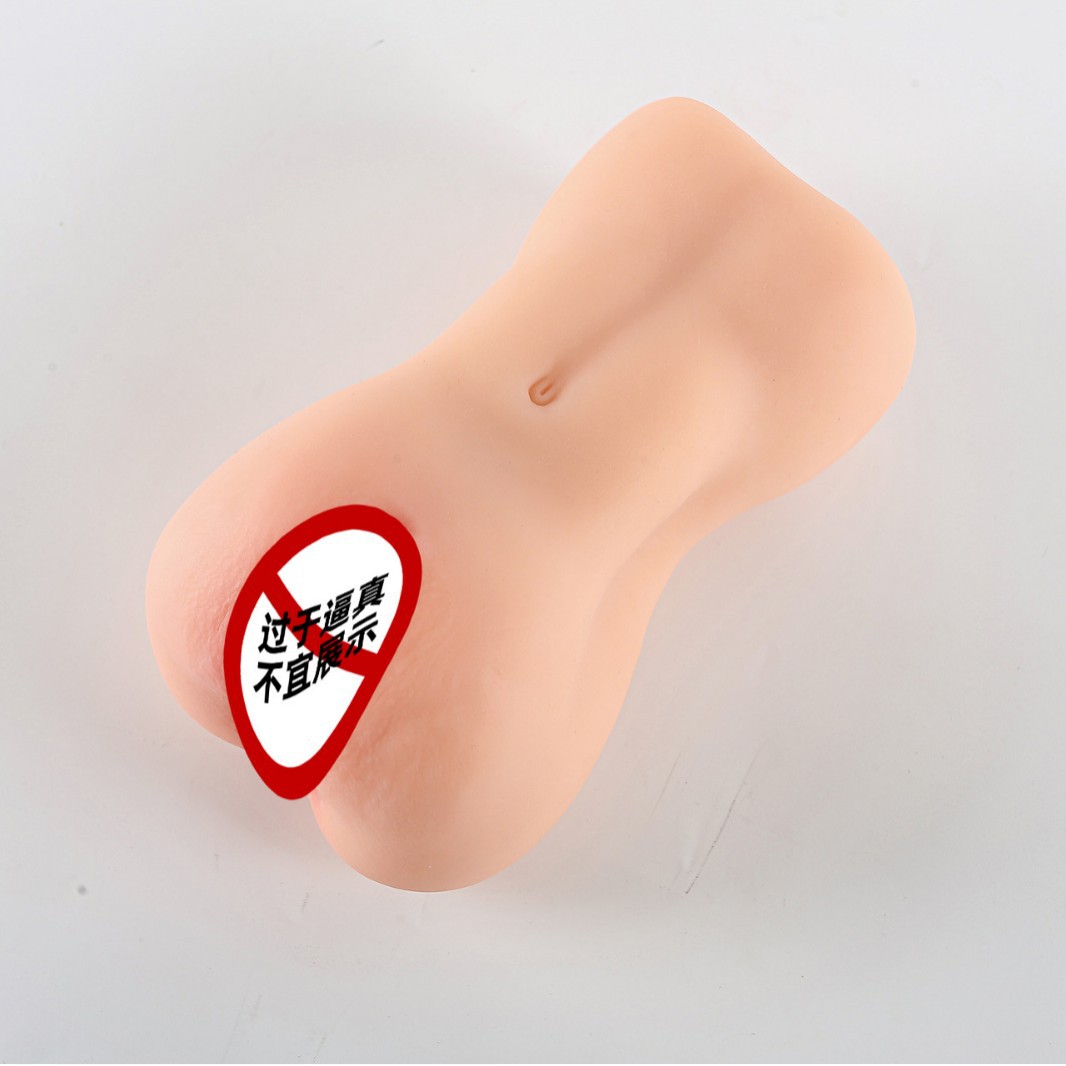 Dual-Channel Male Masturbator Cup, Realistic Vagina and Buttocks Model, 950g TPE - Image 3