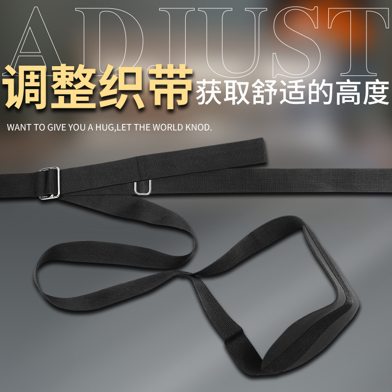 Door Swing Restraint Set with Cushion, Black Dual-Layer Fabric, Metal Hardware - Image 3