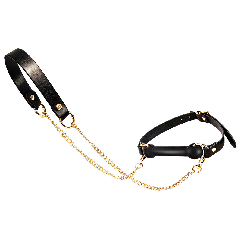 Jiuai Traction Mouth Ball Gag with Nipple Clamps, PU & Silicone Adult Couples Play - Image 5