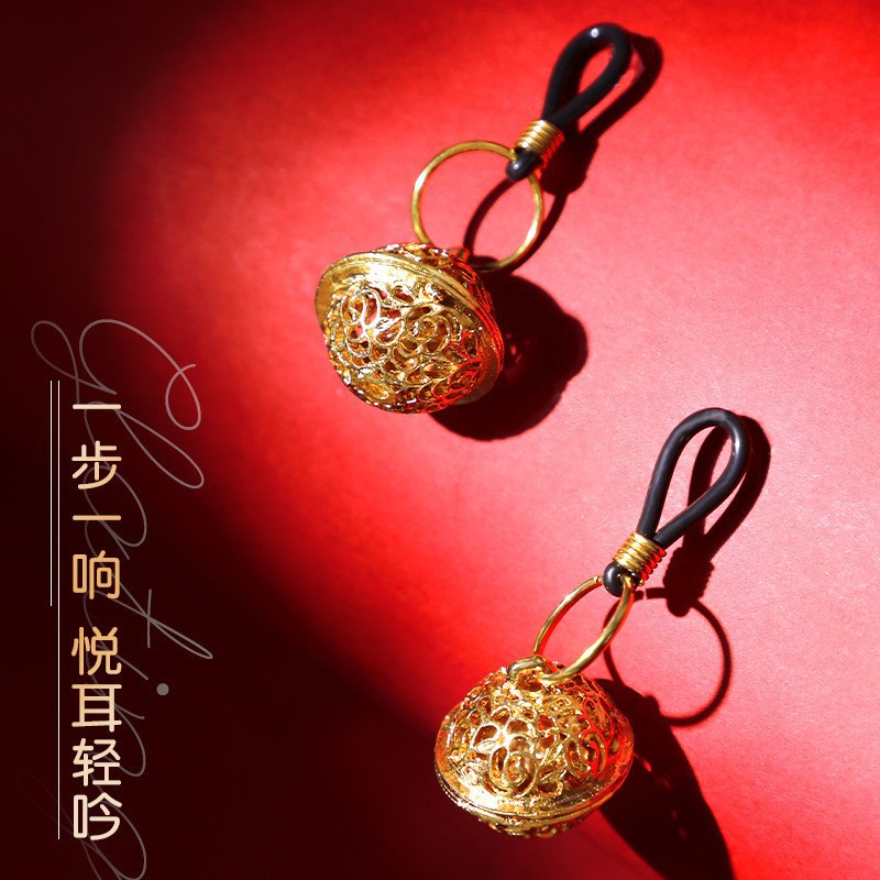 Silver Bell Breast Clips, Silicone Couple Wearable Jingle Bells, 2-Piece Set - Image 2