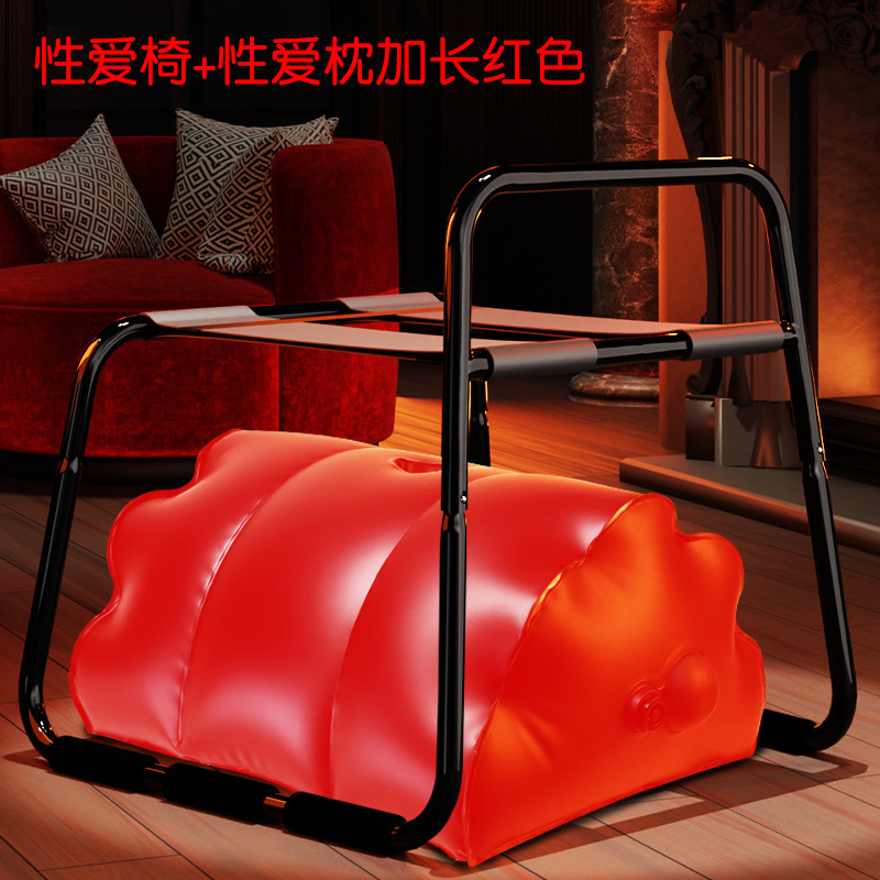 Inflatable Love Chair Cushion in Black TPU for Adult Couples - Image 3