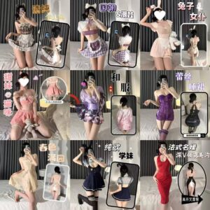 Sexy Secretary Cheongsam Costume Set with Short Skirt, Polyester JK Uniform Roleplay Lingerie