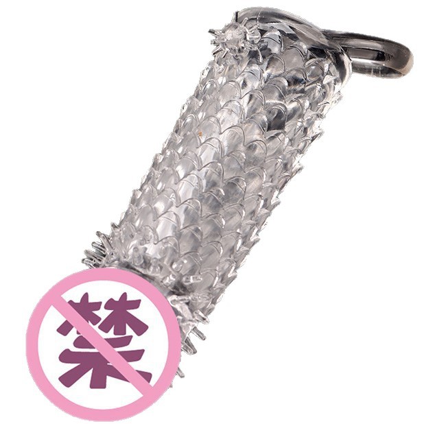 Dragon Scale Textured Penis Sleeve, TPE Wolf Tooth Design, Reusable Adult Toy for Men - Image 5