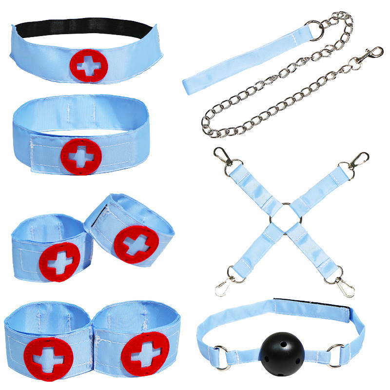 Jiuai SM Nurse Seven-Piece Bondage Set with Bed Straps, Cuffs and Clamps - Image 3