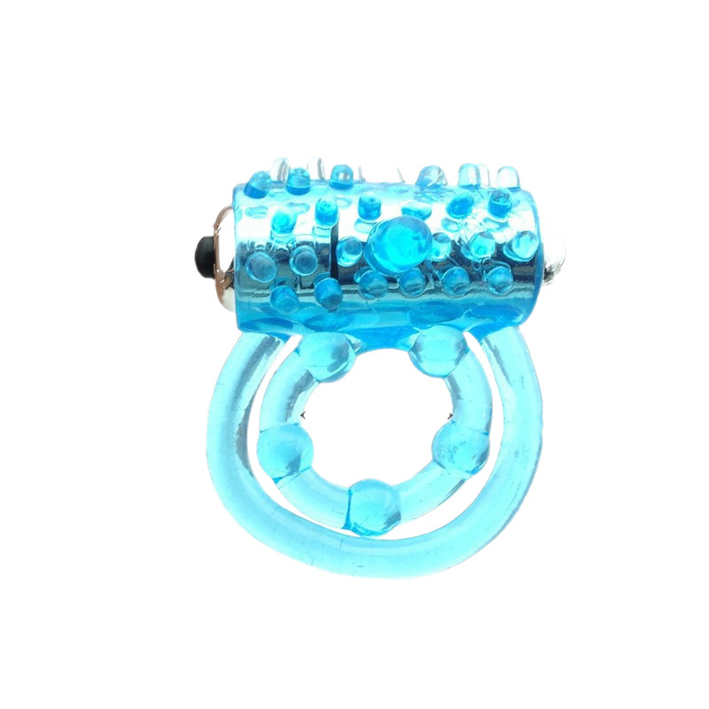 Concentric Double-Ring Vibrating Cock Ring, Textured TPE Delay Ring for Men - Image 5