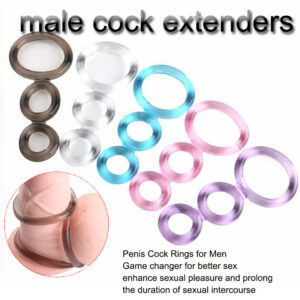 TPE Triple Cock Ring, Threaded Non-Vibrating Male Exercise Ring, Random Color