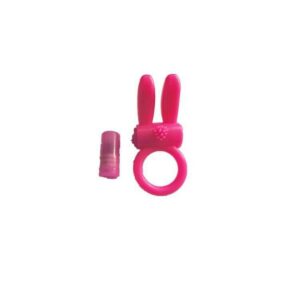 Vibrating Rabbit Couple Ring, Pink Silicone-Style Adult Wearable