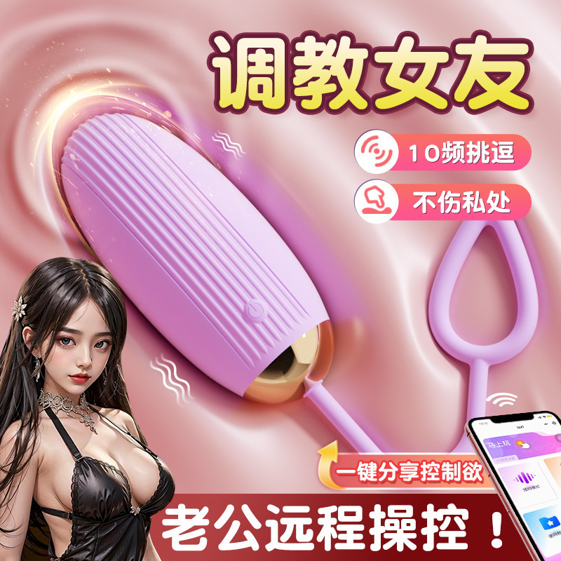 Wireless Remote Control Vibrating Egg in Purple Silicone and ABS for Adult Pleasure - Image 2