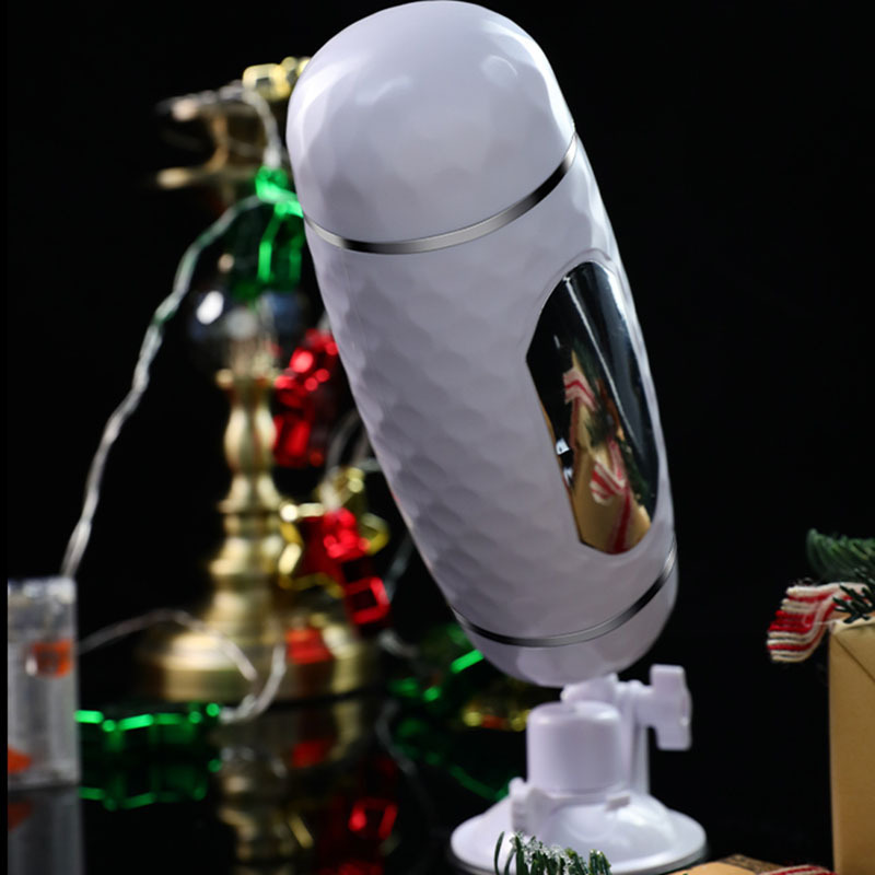 Double-Headed Hands-Free Manual Masturbator Cup with TPE Sleeve and Squeeze Control - Image 3