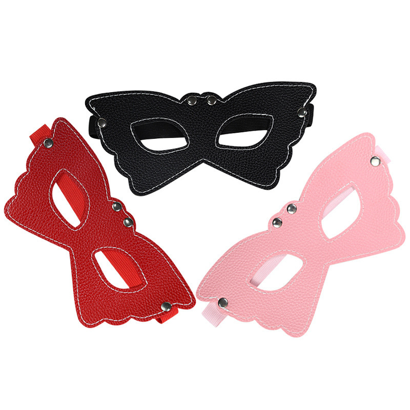 Jiuai PU Blindfold Eye Mask for Men and Women, Black Role-Play Accessory - Image 5