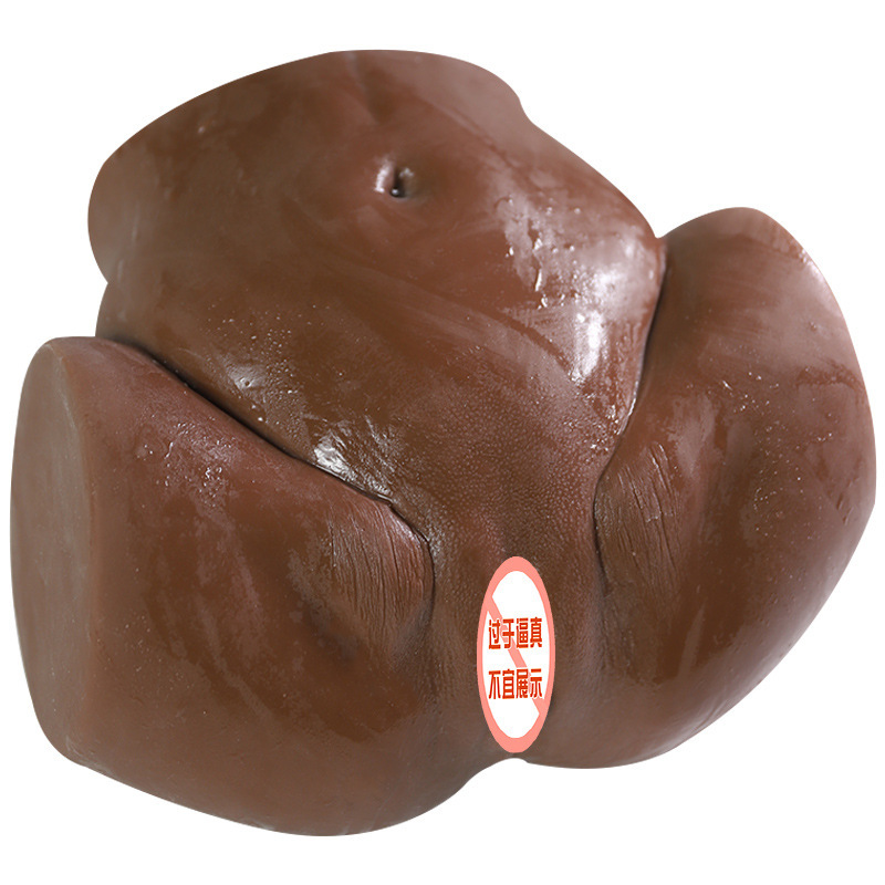 Brown Half-Body Male Masturbator with Realistic Butt Mold, Manual TPE Airplane Cup - Image 4