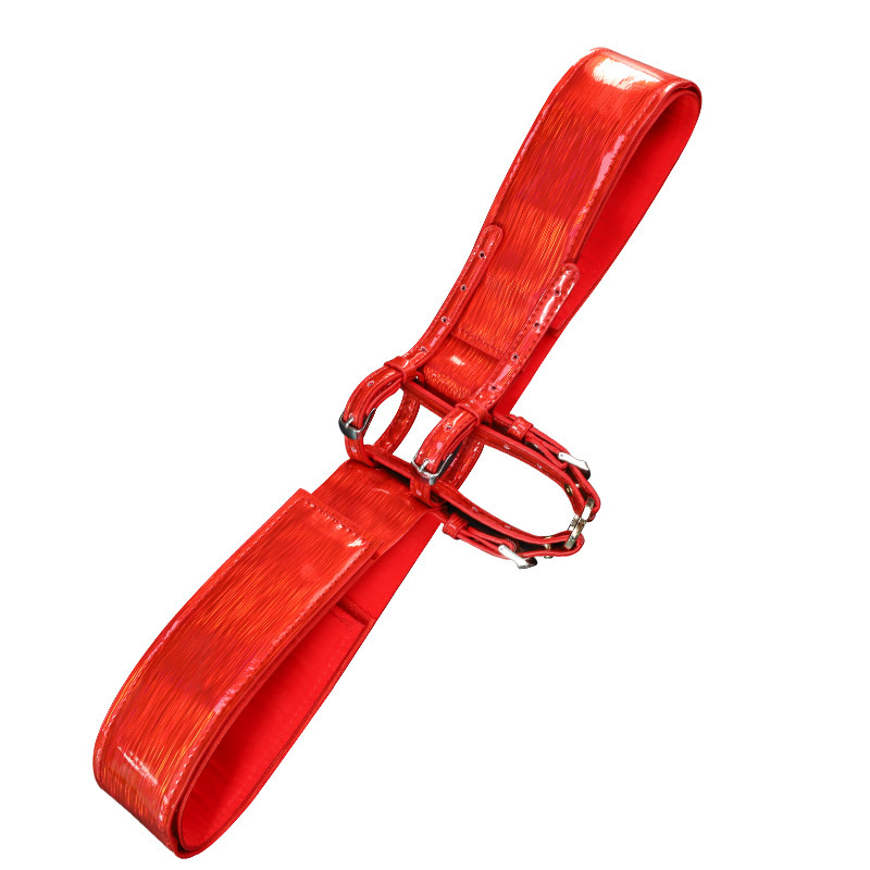 Jiuai Bondage Strap Set for Couples, PVC Restraint Accessory, Red - Image 5