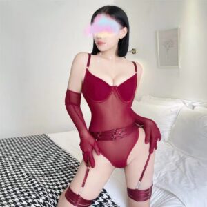 Pure Lust Steel Ring Push-Up Corset Jumpsuit with Garter and Gloves