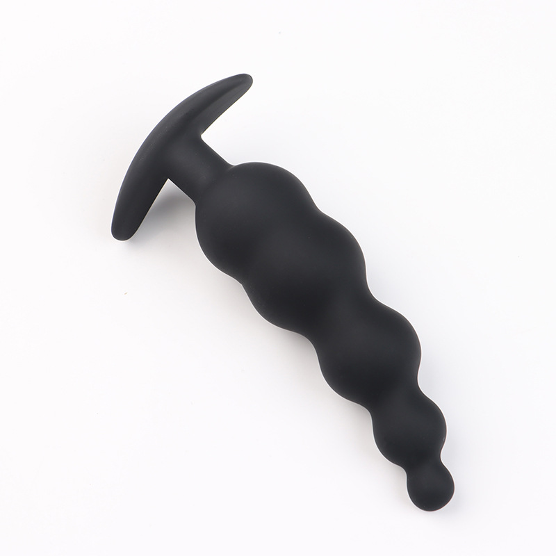 Silicone Anchor Curved Anal Plug with Five Beads, Manual Non-Vibrating Expansion Toy - Image 5